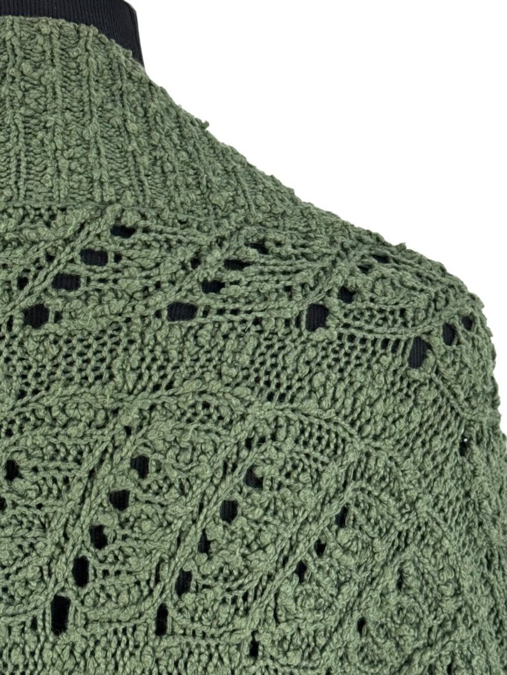 Anthropologie Green Knit Dolman Sleeve Open Front Cocoon Cardigan S | Whimsigoth - Picture 8 of 14